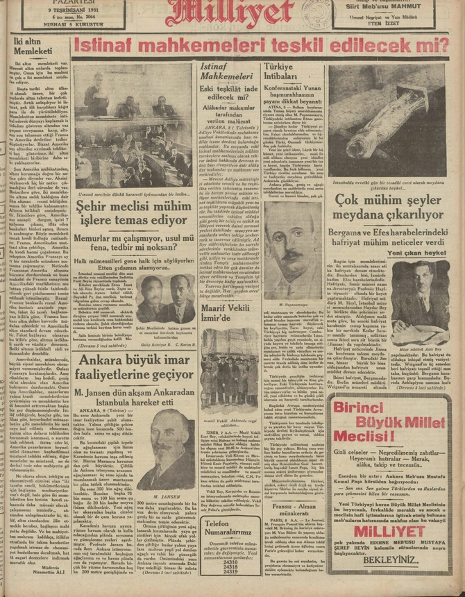 Milliyet - 9.11.1931