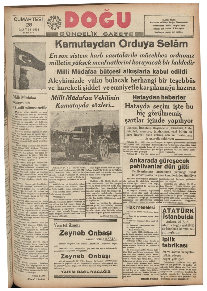 Doğu Gazetesi - 28.5.1938