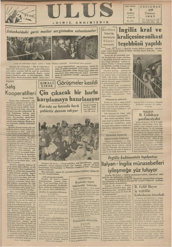 Ulus Gazetesi - 29.7.1937