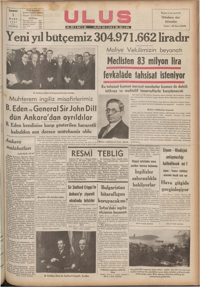 Ulus Gazetesi - 1.3.1941