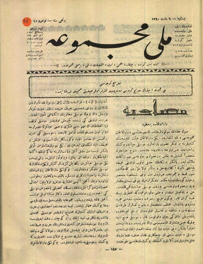 Milli Mecmua 1. Sene Sayı 10 (1961 SB 20)