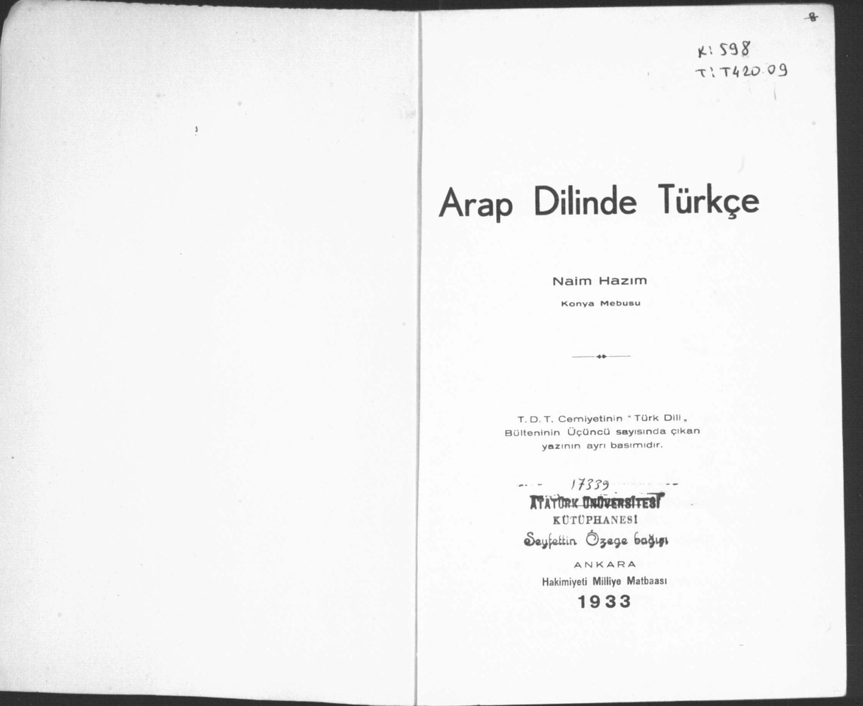 Arab dilinde Türkçe