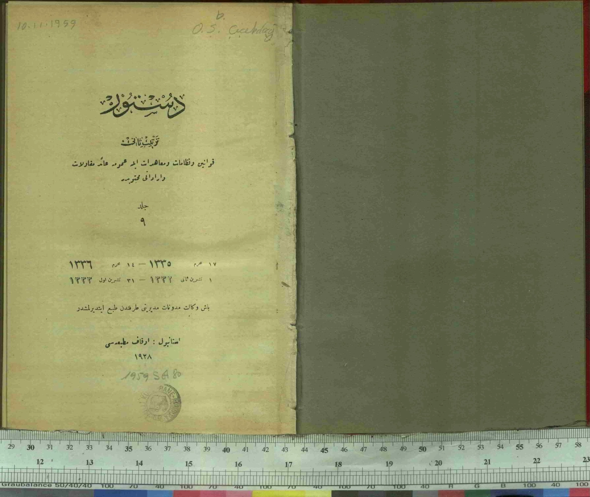 Düstur [Tertib-i Sani] 9. Cilt Sayı 0 (1959 SA 80)