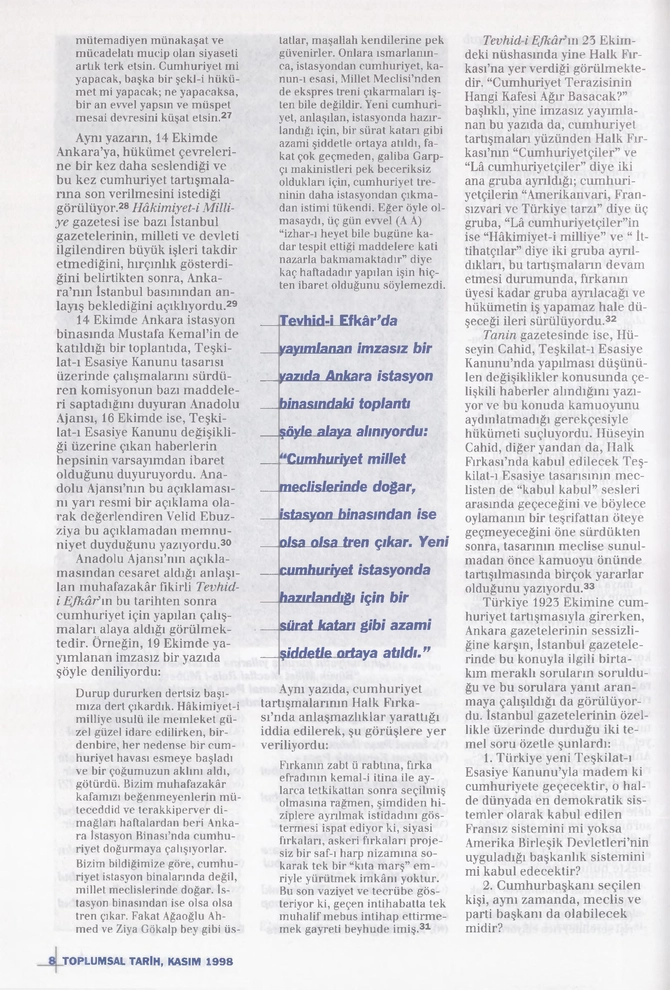 Toplumsal Tarih Dergisi - 1.11.1998