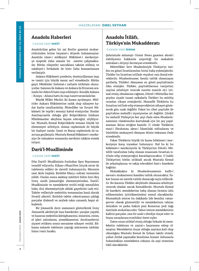 Toplumsal Tarih Dergisi - 1.11.2020