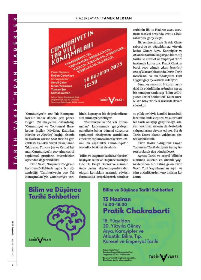 Toplumsal Tarih Dergisi - 1.7.2023