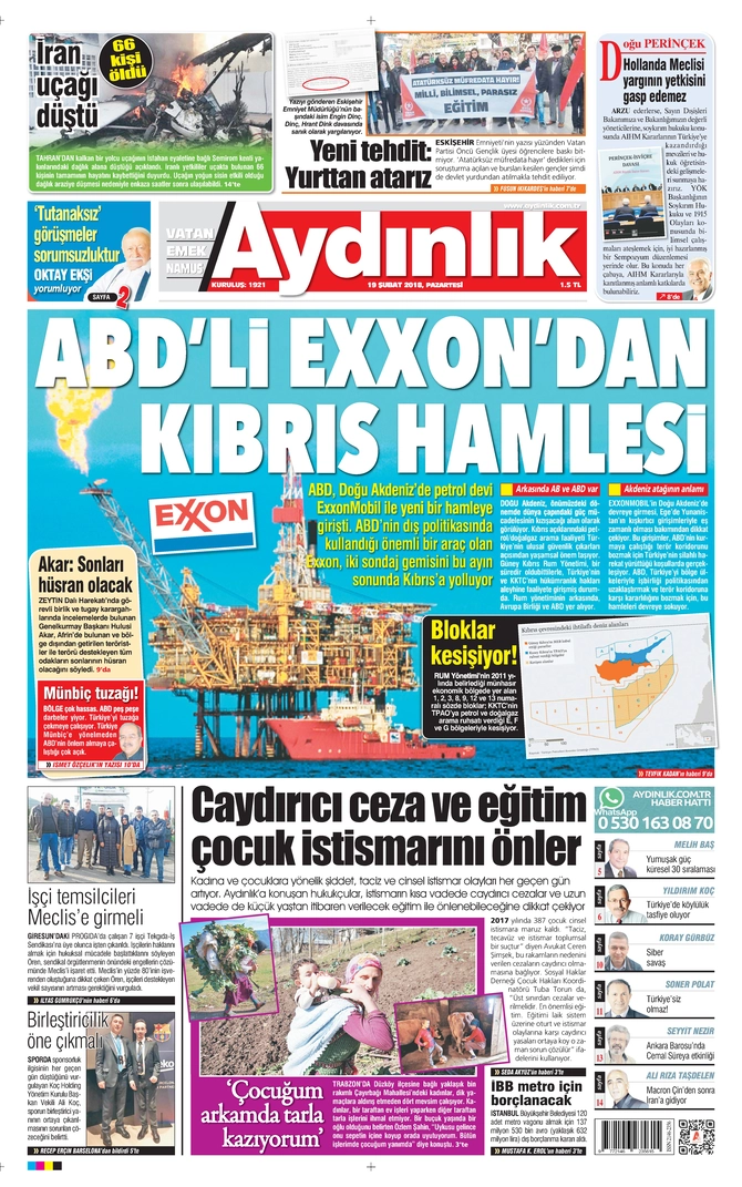 Aydınlık Gazetesi - 19.02.2018