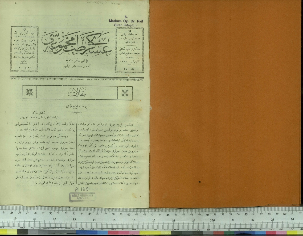 Askeri Tıb Mecmuası 57. Sene Sayı 1 (1956 SA 112)