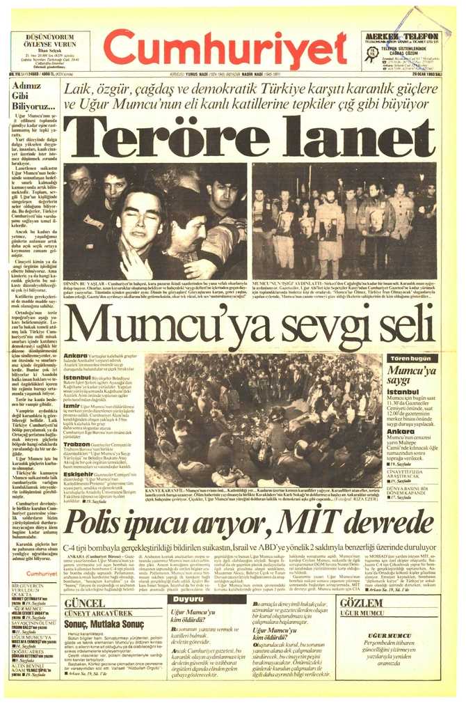 Cumhuriyet Gazetesi - 26.1.1993