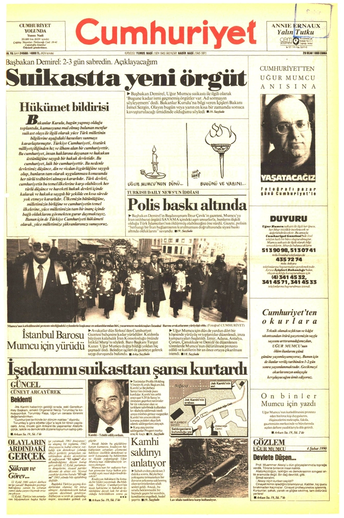 Cumhuriyet Gazetesi - 29.1.1993