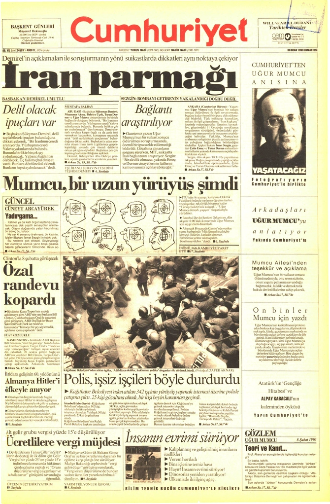 Cumhuriyet Gazetesi - 30.1.1993