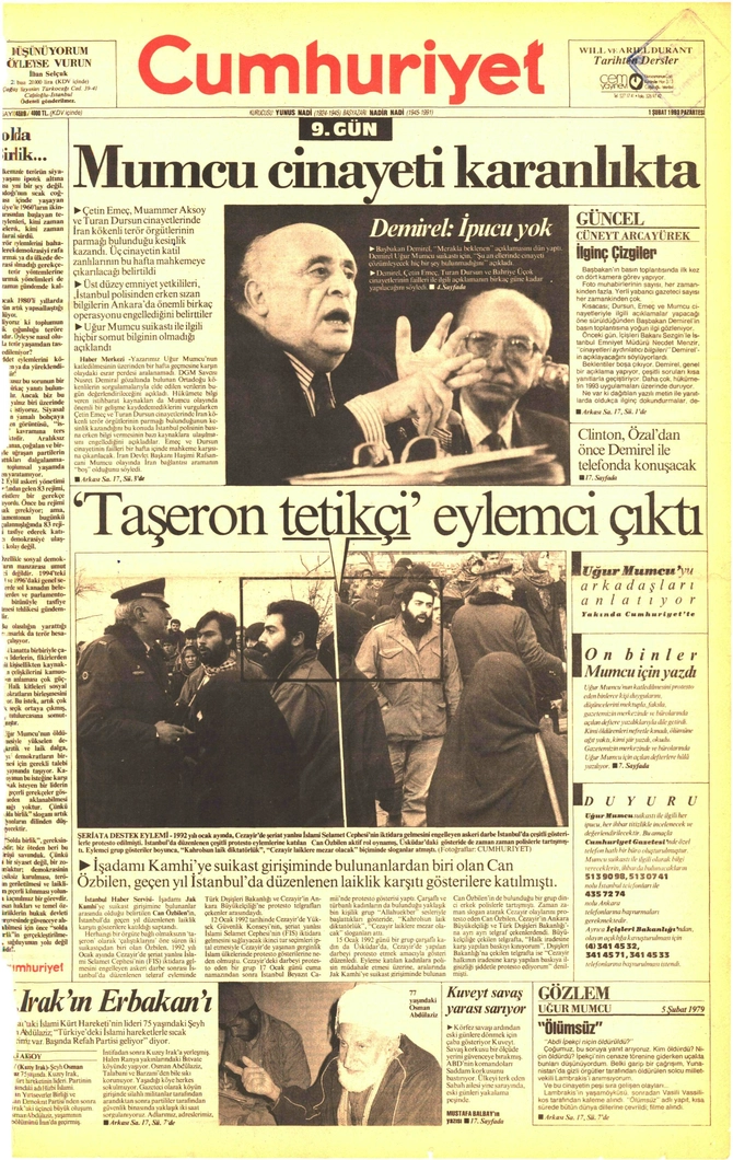 Cumhuriyet Gazetesi - 1.2.1993