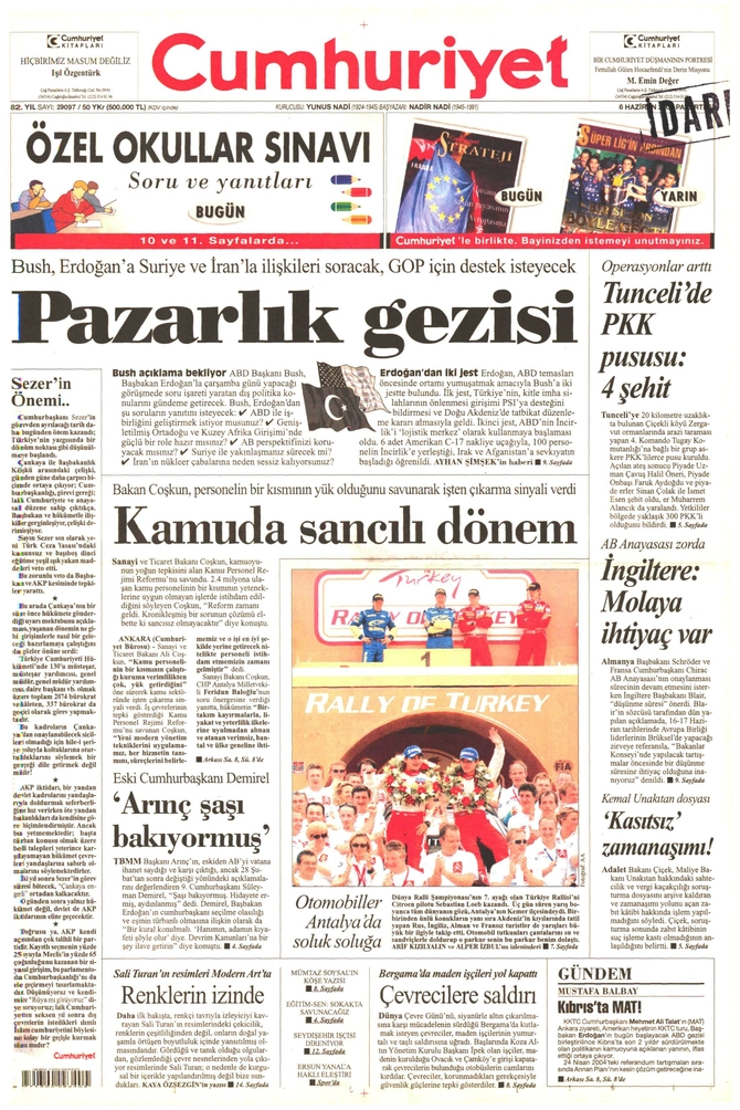 Cumhuriyet Gazetesi - 6.6.2005