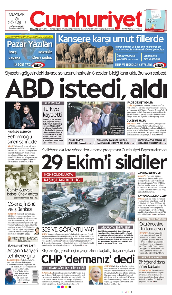 Cumhuriyet - 13 Ekim 2018